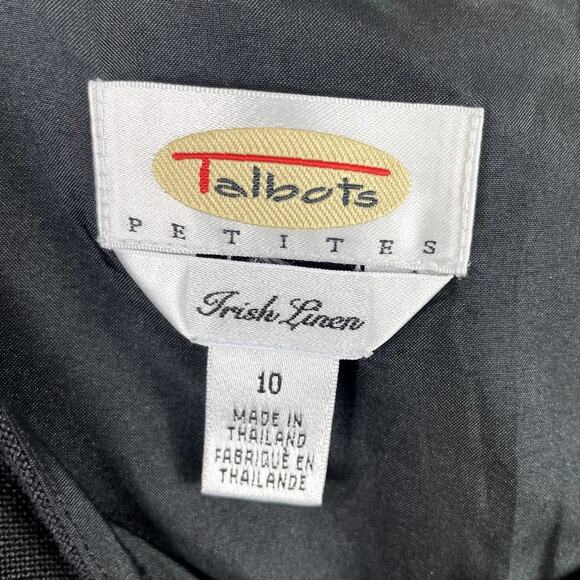 Talbots Irish Linen Shift Dress Sleeveless Classic Office Career Black Size 10 - Picture 11 of 12